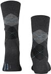 Burlington Manchester Socks Checkered Anthracite 3095 Product / Achterkant