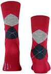 Burlington Manchester Socks Checkered Red 8048 Product / Achterkant