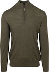 Profuomo Half Zip Pullover Merino Wool Olive Green order online | Suitable Greece