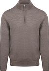 Profuomo Half Zip Pullover Merino Wool Taupe order online | Suitable