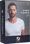 Suitable Otaru T-Shirt Brede Ronde Hals Wit 2-Pack Verpakking