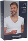 Suitable Vitaru T-Shirt Col V Profond Blanc 2-Pack Verpakking