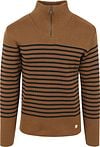 Armor-Lux Camionneur Half Zip Pullover Wolle gestreift Braun 75735-MDQ kaufen | Suitable