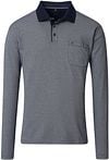 Casa Moda Long Sleeve Polo Structure Blauw 454385000-105 kopen | Suitable