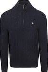 Gant Halfzip Lambswool Sweater Cable Navy 8050260-433 order online | Suitable