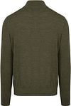 King Essentials The Michael Half Zip Pull Army Merino Green Product / Achterkant
