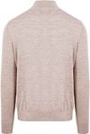 King Essentials The Michael Half Zip Pull Merino Greige Product / Achterkant