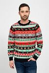 Suitable's Light Up Christmas jumper With Ginger Bread and Canes Model / Voorkant with Emiel