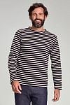 Armor-Lux Houat Sweater Stripes Dark Blue Model / Voorkant