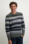 State of Art Pull Jacquard Rayé Gris  Model / Voorkant