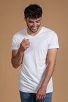 Try Now! Suitable T-shirt White V-neck Vita  Model / Voorkant with Bram