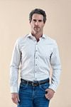 R2 Shirt Stripes Beige Model / Voorkant
