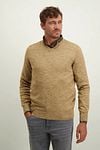 State Of Art Sweater V-Neck Beige Melange Model / Voorkant