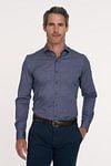 R2 Shirt Melange Navy Model / Voorkant