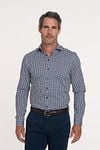 R2 Shirt Print Navy Model / Voorkant