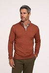 R2 Half Zip Pullover Merino Wool Brique Model / Voorkant