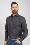 Olymp Luxor Shirt Pied De Poule Black Model / Voorkant with Emiel