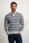 State Of Art Half Zip Grijsblauw Print Model / Voorkant