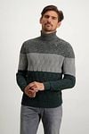 State Of Art Turtleneck Stripe Dark Green Model / Voorkant