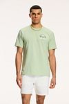Shiwi T-Shirt Antigua Port Dust Green Model / Voorkant