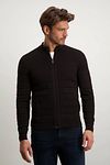 State Of Art Cardigan Textured Stripe Dark Brown Model / Voorkant
