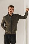 State Of Art Cardigan Zip Structure Brown Model / Voorkant