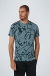 No Excess T Shirt Print Steel Blue Model / Voorkant