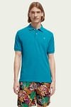 Scotch and Soda Pique Polo Turquoise  Model / Voorkant