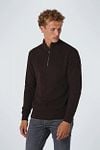 No Excess Half Zip Pullover Coffee Model / Voorkant