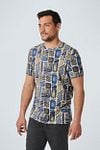 No Excess T-Shirt Druck Blau Model / Voorkant