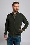 No Excess Cardigan Zipper Dark Green  Model / Voorkant with Emiel