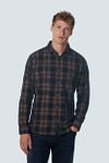 No Excess Hemd Corduroy Karomuster Blau Model / Voorkant