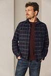 State Of Art Overshirt Wool Blend Checks Navy Model / Voorkant