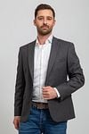 Suitable Prestige Sports Jacket Wool Herringbone Grey Model / Voorkant with Emiel