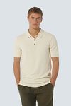 No Excess Knitted Polo Shirt Structure Ecru Model / Voorkant