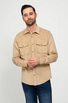 Suitable Überhemd Corduroy Khaki Model / Voorkant mit Emiel