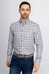 Suitable Shirt Brown Checkered Model / Voorkant with Emiel