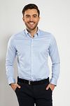 Suitable Shirt Blue Stripes Model / Voorkant with Bram