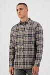 Dstrezzed Chenille Shirt Checks Grey Model / Voorkant