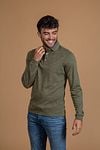 Suitable Long Sleeve Polo Groen Model / Voorkant met Bram