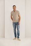 State of Art Polo Oxford Placketdetail Beige Model / Voorkant