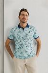 State of Art Poloshirt Piqué Druck Hellblau Model / Voorkant