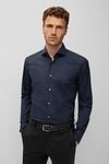 BOSS Hank Navy Shirt Model / Voorkant