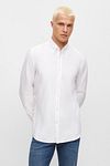 BOSS Relegant Shirt Linen White Model / Voorkant