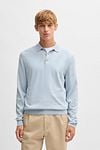 BOSS Gemello Long Sleeve Polo Shirt Light Blue Model / Voorkant