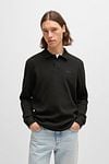 BOSS Petempestolong Long Sleeve Polo Shirt Black Model / Voorkant