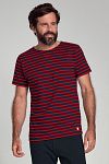 Armor-Lux Hoëdic T-Shirt Strepen Navy Rood Model / Voorkant