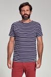 Armor-Lux Hoëdic T-Shirt Stripes Navy Model / Voorkant