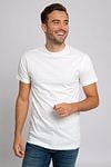 Alan Red Derby Round Neck T-shirt White 2-Pack Model / Voorkant with Bram