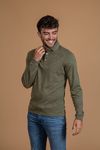 Suitable Long Sleeve Polo Green 3485-58 Olive green order online | Suitable